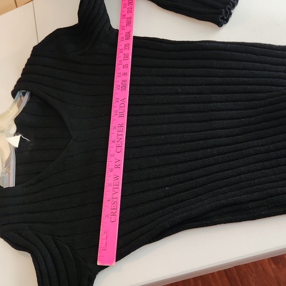 J Crew Womens Sweater Size M Ribbed Black Marino Wool Blend - Picture 7 of 7